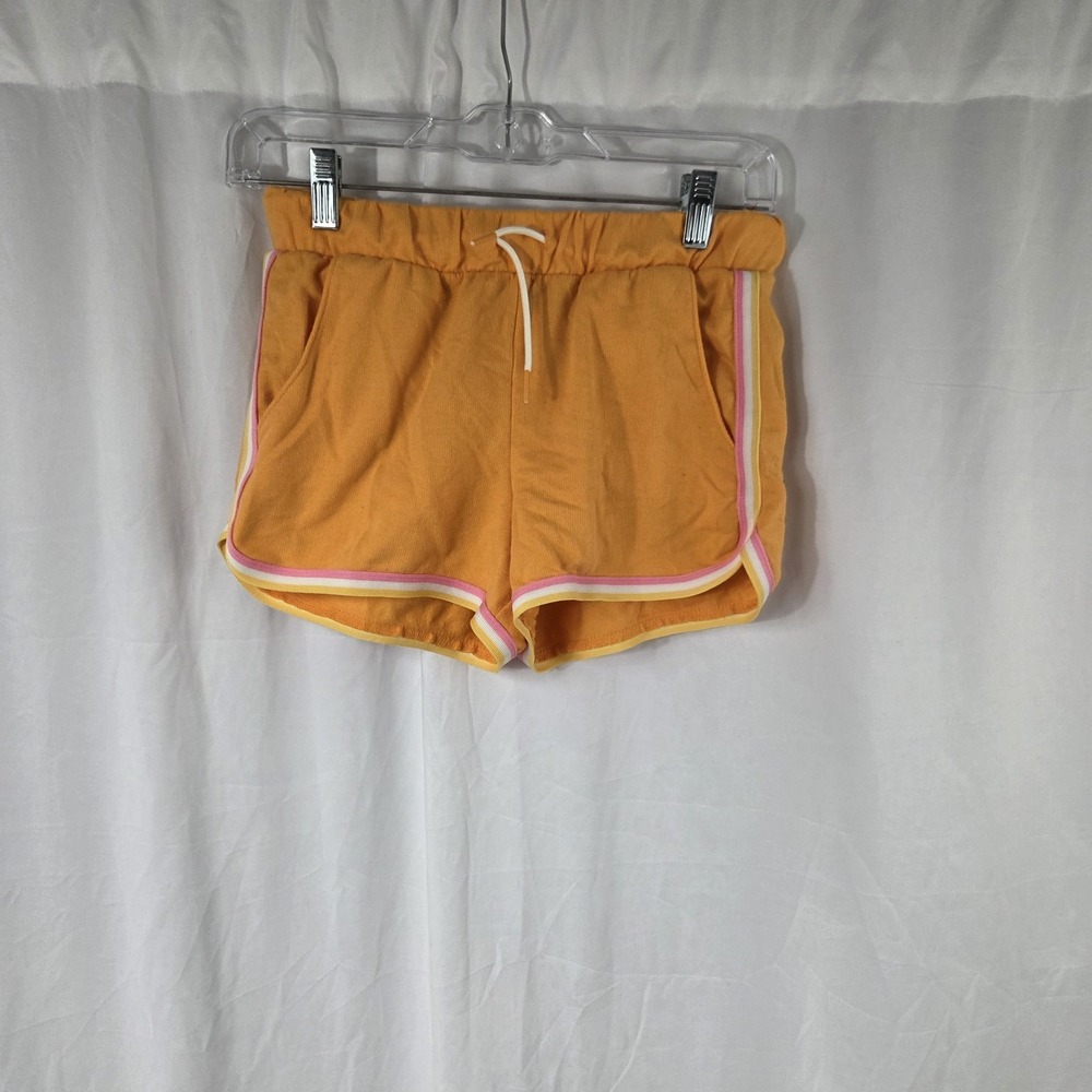 Old Navy Girls Size XL Dolphin Hem Athletic Lounge Shorts Orange White